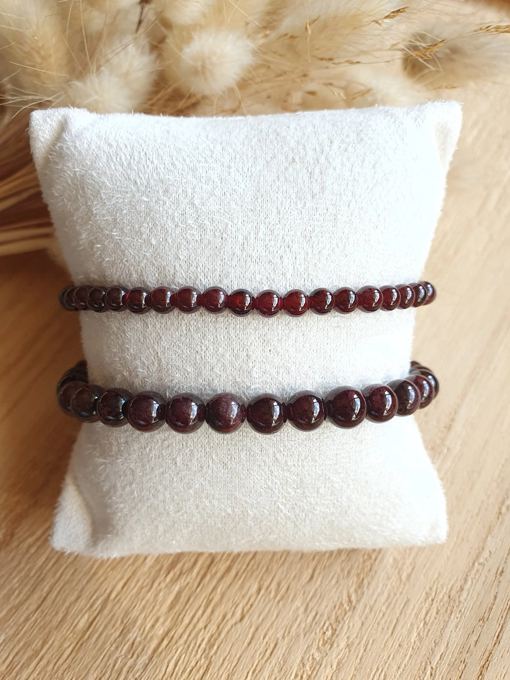 Bracelet élastique en grenat - perles en pierres naturelles de grenat Micomidy Bijoux