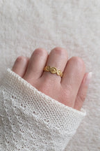 Bague Hélios - bague ajustable avec disques solaires en acier inoxydable or Micomidy Bijoux