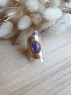 Bague Grazia - grosse bague style vintage ajustable en acier inoxydable et pierre naturelle Micomidy Bijoux