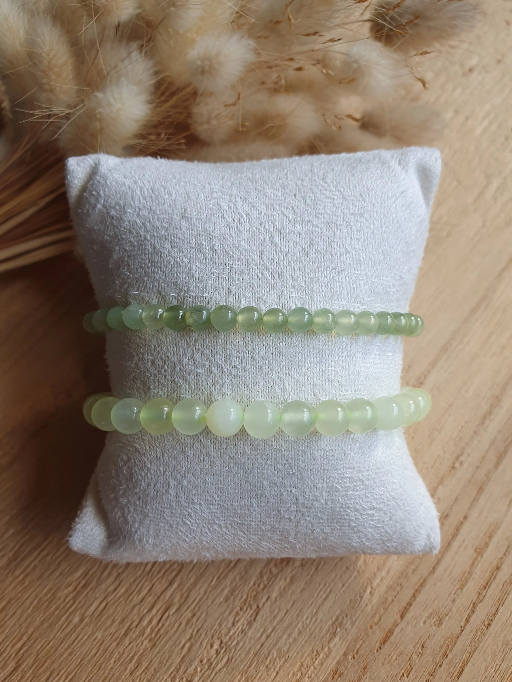 Bracelet élastique en jade de chine - perles en pierres naturelle de jade Micomidy Bijoux