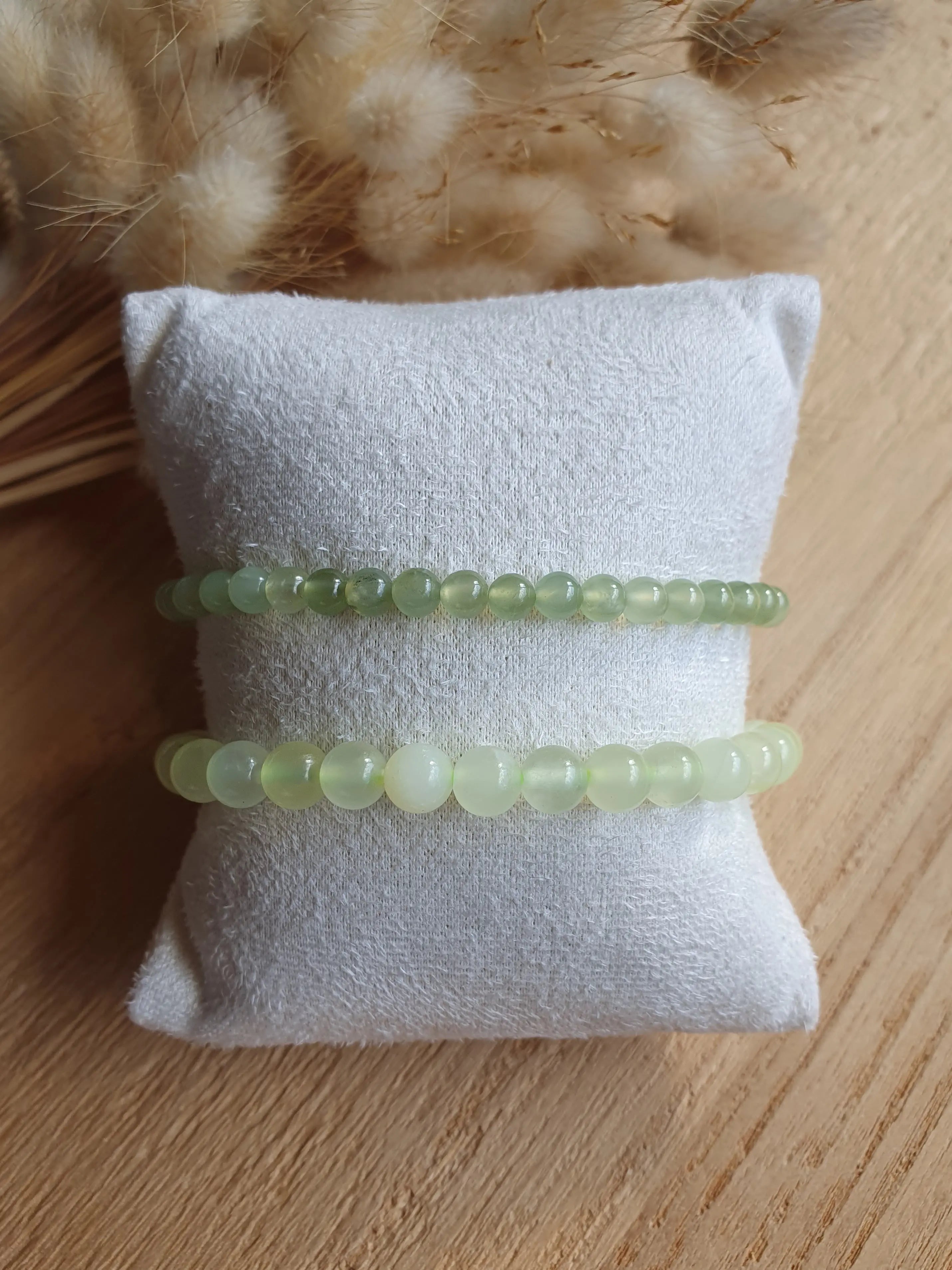 Bracelet élastique en jade de chine - perles en pierres naturelle de jade Micomidy Bijoux