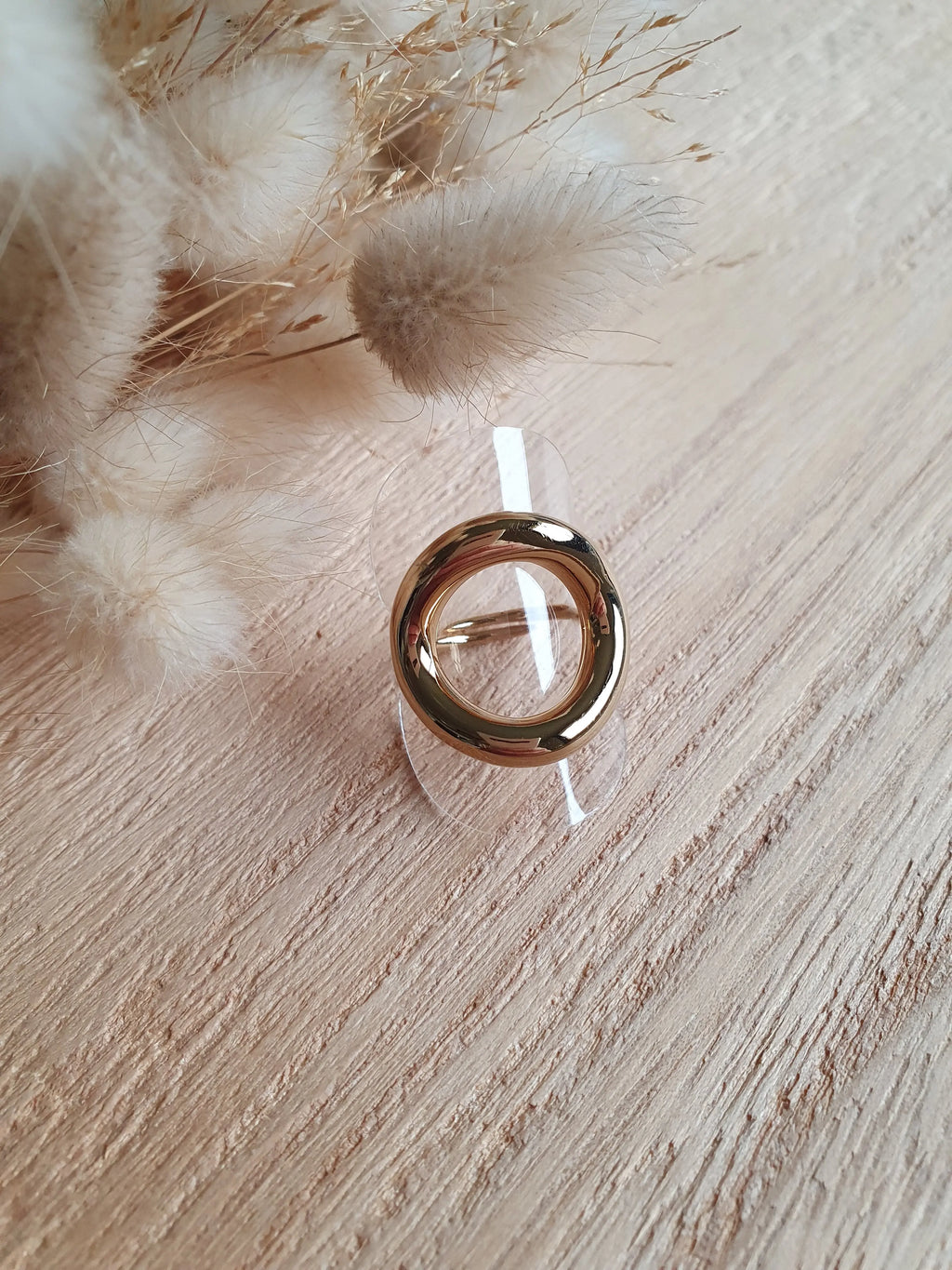 Bague Halo - Bague ajustable ronde en acier inoxydable or Micomidy Bijoux
