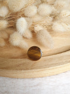 Bague Ginette - Bague ajustable en acier inoxydable or et pierres naturelles Micomidy Bijoux