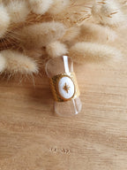 Bague Athena - Bague ajustable en acier inoxydable or, étoile, et pierre naturelle Micomidy Bijoux