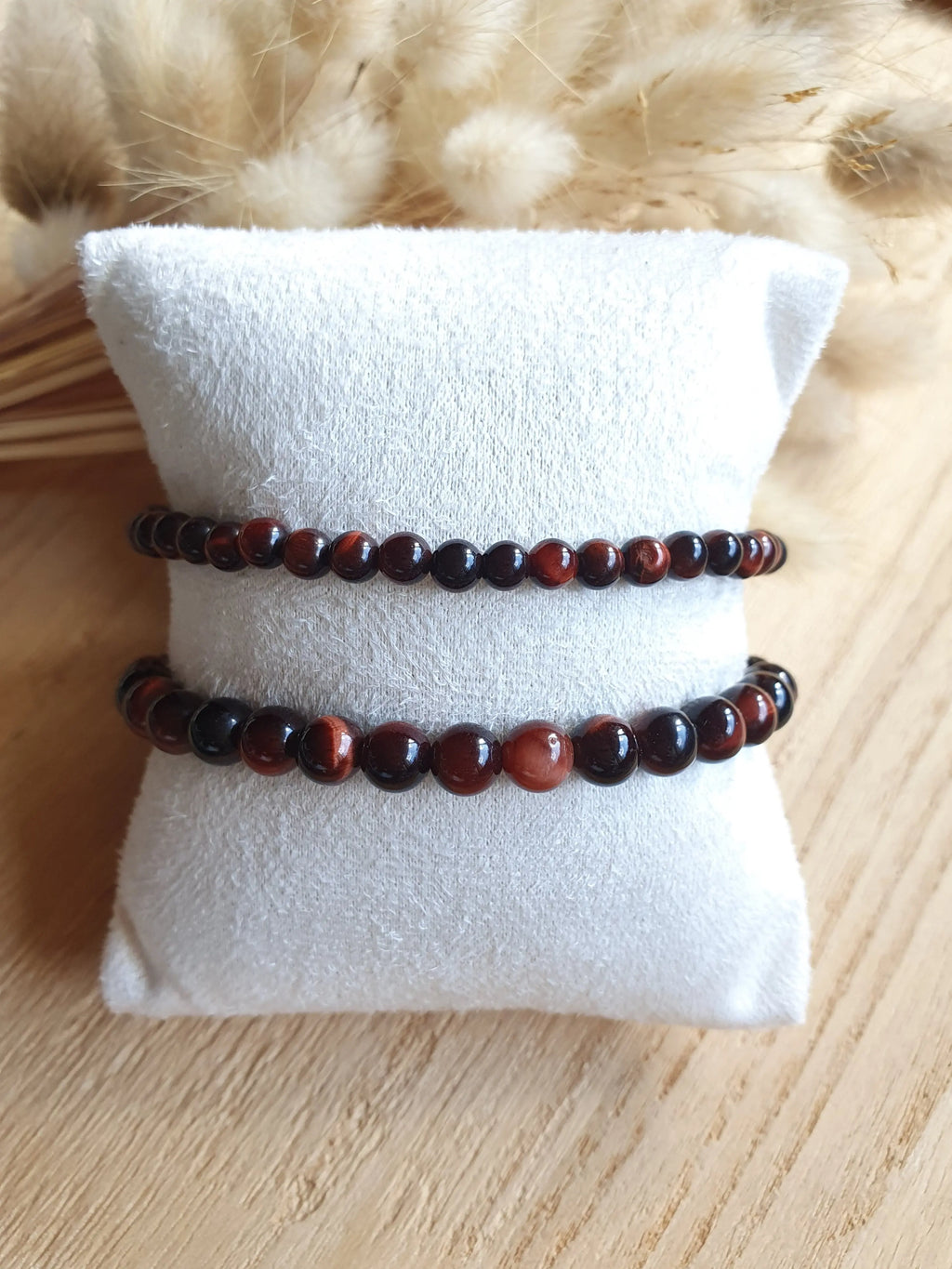 Bracelet élastique en pierre oeil de taureau - perles en pierres naturelles Micomidy Bijoux