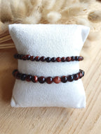 Bracelet élastique en pierre oeil de taureau - perles en pierres naturelles Micomidy Bijoux