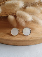 Bague Ginette - Bague ajustable en acier inoxydable or ou argent et cabochon en nacre Micomidy Bijoux