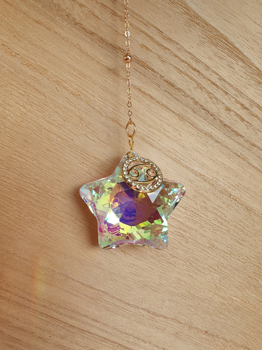 Attrape soleil étoile avec signe astrologique - suspension en verre en forme d'étoile Micomidy Bijoux