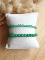 Bracelet élastique en pierre d'aventurine verte - perles en pierres naturelles Micomidy Bijoux